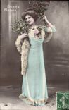CPA Fantaisie Femme Fourrure 