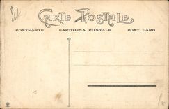 Postal Fantasia Ilustrador Panadería Ultramarinos Casquería carnicería Mantequería Policía Automóvil Caballo perro