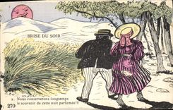 Vintage Postcard Fantaisie Illustrator Breaks evening