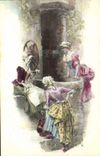 Vintage Postcard Fantasy Illustrator Women with the well