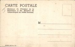 Vintage Postcard Homage of the President of the Republic and the members of the government to balanced tinconnu Militaria