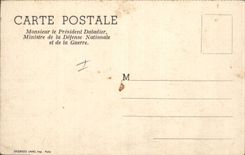 Vintage Postcard Mr. President Daladier Minister for National defense and the war