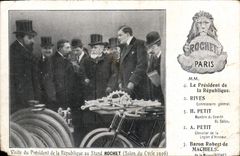 CPA Visite du President de la Republique au stand Rochet Salon du Cycle 1906 Velo Lion 