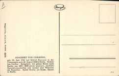 Vintage Postcard Adalbert Von Chamisso