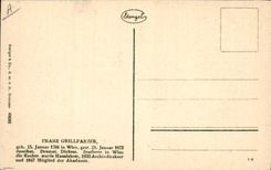 Vintage Postcard Franz Grillparzer