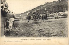 Vintage Postcard Equestrian sports Horsemanship Chaumont Horse show After the jump