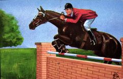 CPA Hippisme Equitation Jeux Olympiques Chewing Gum Welcom Tarzan et Johnny 