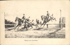 Vintage Postcard Hippisme Horsemanship Falls has the barrier