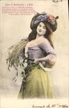 Vintage Postcard Fantasy 4 seasons the summer Woman
