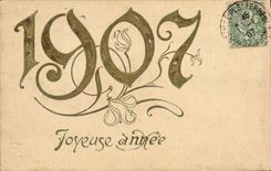CPA Fantaisie Fleurs Annee 1907 