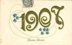 CPA Fantaisie Fleurs Annee 1907 