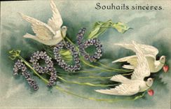 CPA Fantaisie Fleurs Annee 1906 Colombes 