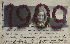 CPA Fantaisie Fleurs Annee 1909 Enfant 