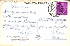 Postal Corrida Corrida de toros Valencia Lugar de toros el día de curso