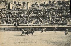 CPA Corrida Course de taureaux Une passe de manteau 