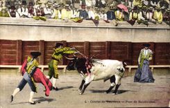 CPA Corrida Course de taureaux Pose de banderilles 