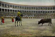CPA Corrida Course de taureaux Citando a la pica 