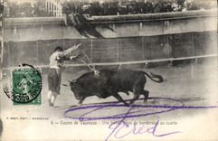 CPA Corrida Course de taureaux Une bonne paire de banderilles au cuarto 