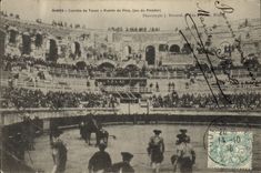 CPA Corrida Course de taureaux Nimes Corrida de Toros Puerte de Rica Jeu du picador 