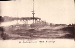 Vintage Postcard Warship Paris Dreanougth