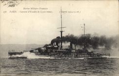 CPA Bateau de Guerre Paris Cuirasse d'escadre 