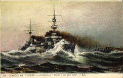 Vintage Postcard Warship armours It fatherland by heavy weather