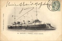 CPA Bateau de Guerre Toulon Pothuau Croiseur Cuirasse 