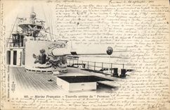 CPA Bateau de Guerre Tourelle arriere du Pothuau 