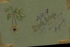 Vintage Postcard Fantaisie Flowers Horseshoe Coccinnelle