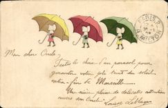 CPA Fantaisie Enfants Parapluie 