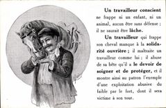 CPA Equitation Hippisme Cheval Un travailleur conscient 