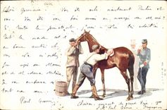 Vintage Postcard Horsemanship Equestrian sports Militaria Horse