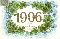 Vintage Postcard Fantasy Year 1906 Clover Flowers