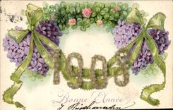 CPA Fantaisie Annee 1908 Fleurs 