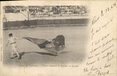 CPA Corrida Course de Taureaux Torero amenant le taureau au picador 