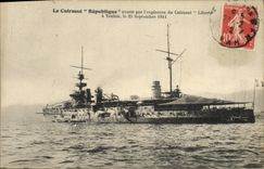 Vintage Postcard Warship armours It Republique damages by the explosion of the Liberte armor has Toulon