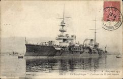 Vintage Postcard Warship the Republic Armours
