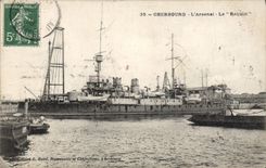 Vintage Postcard Warship Cherbourg the arsenal the Shark