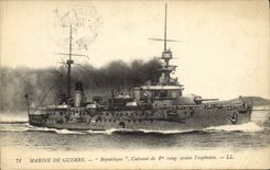 Vintage Postcard Warship Republic Armours 1st rank before the explosion