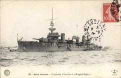 Vintage Postcard Warship Armours Republique squadron