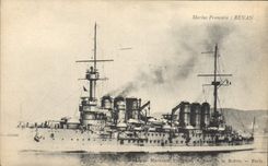 CPA Bateau de Guerre Renan 