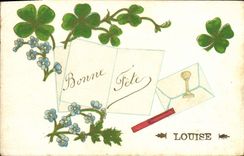 Vintage Postcard Fantasy Flowers Louise Clover