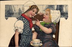 CPA Fantaisie Enfants Bateaux de peche 