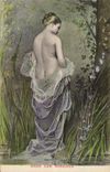 Vintage Postcard Fantasy Illustrator Woman In the reeds