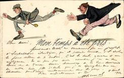 Vintage Postcard Fantaisie Illustrator Robber Fob watch