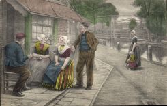 Vintage Postcard Fantasy Illustrator Women Follande Folklore