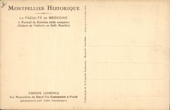 Vintage Postcard Medical college Portrait of Rabelais