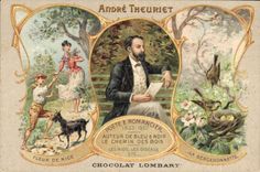 Vintage Postcard Andre Theuriet Poet and Romancier Fleur of Nice the Wagtail Goat the way of wood