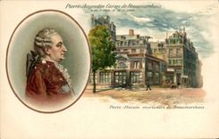 Vintage Postcard Pierre Augustin Charon de Beaumarchais Paris House of the departed of Beaumarchais