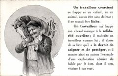 CPA Equitation Hippisme Cheval Un travailleur conscient 